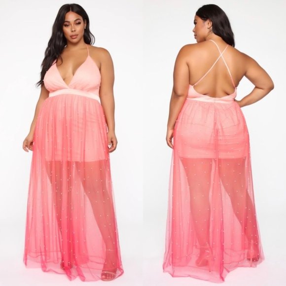 Fashion Nova Walking On Clouds Maxi Dress - Picture 1 of 6